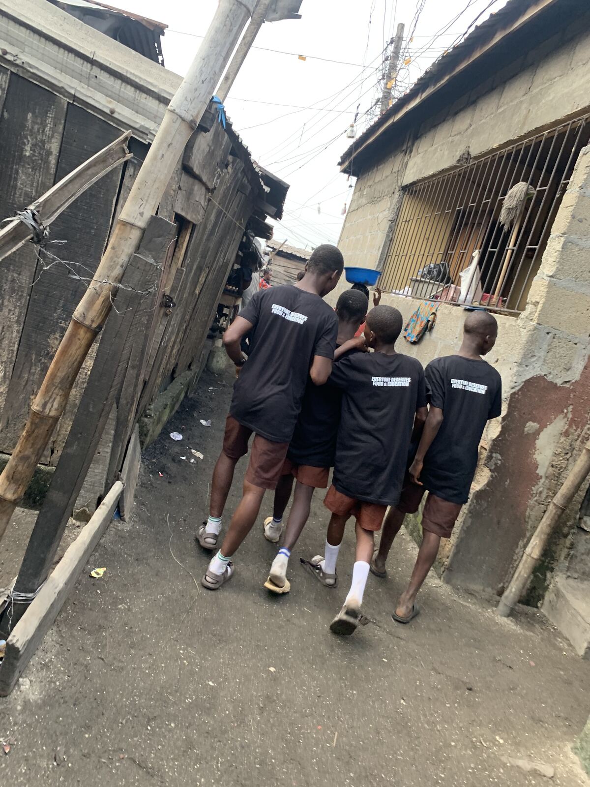 The volunteer team. Volunteers heading into the community on a delivery day.