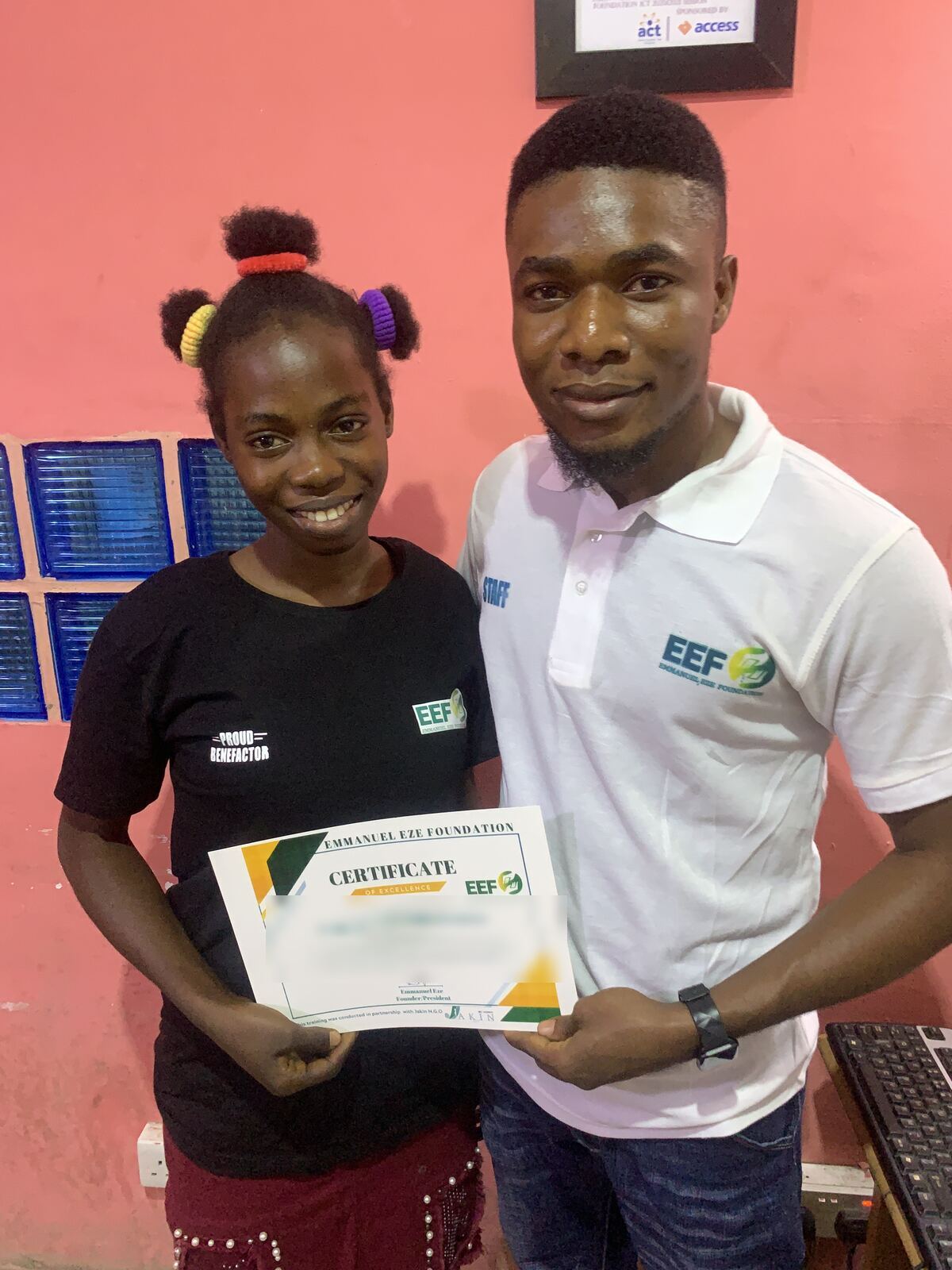 Paid for to the end. We covered the full cost of the training, so every child who started could finish.